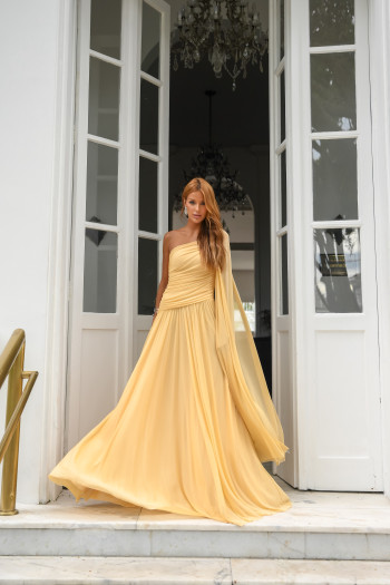 VESTIDO LONGO UM OMBRO SOPHIA - CAMOMILA