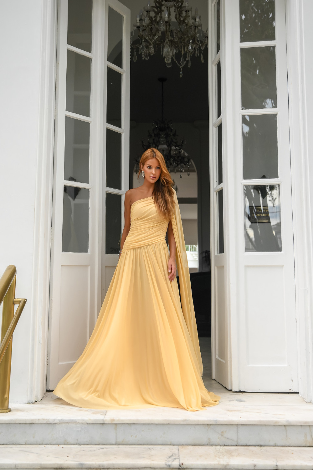 VESTIDO LONGO UM OMBRO SOPHIA - CAMOMILA