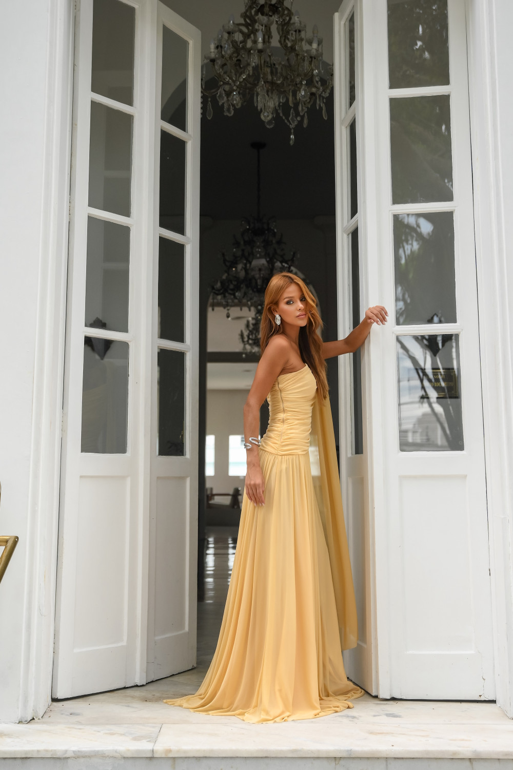 VESTIDO LONGO UM OMBRO SOPHIA - CAMOMILA