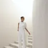 CONJUNTO ALFAIATARIA CALÇA E BLUSA ASSIMÉTRICA - OFF WHITE