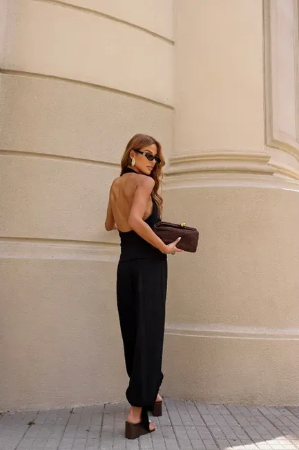 CONJUNTO CHLOÉ BLUSA FRENTE ÚNICA - PRETO