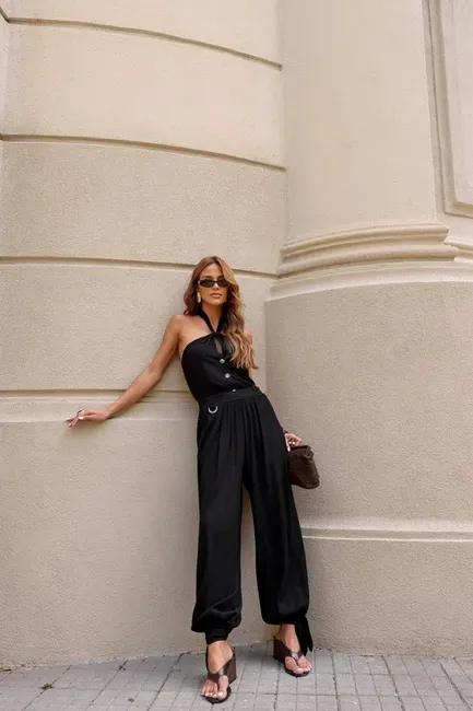 CONJUNTO CHLOÉ BLUSA FRENTE ÚNICA - PRETO