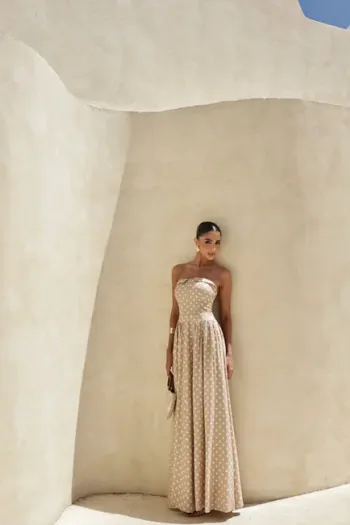 VESTIDO LONGO POÁ JUJU - BEGE