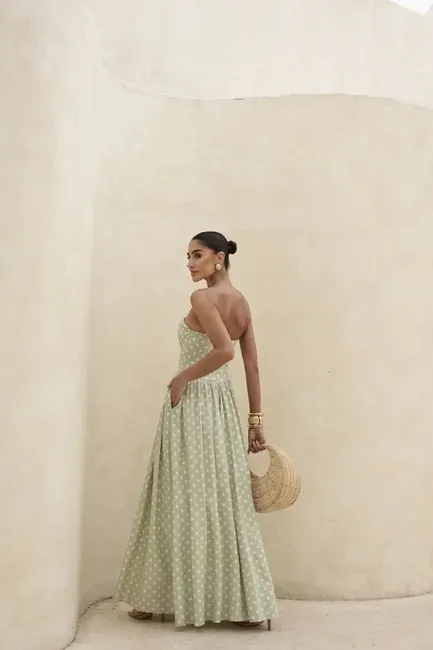 VESTIDO LONGO POÁ JUJU - VERDE