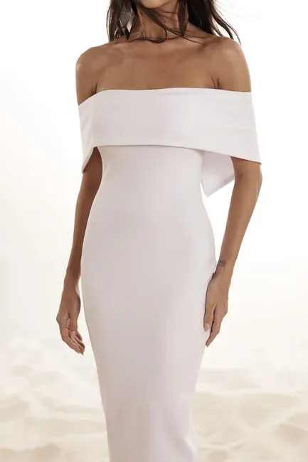 VESTIDO GABRIELE MIDI OMBRO A OMBRO - BRANCO