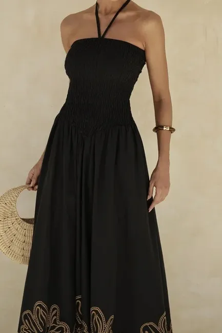 VESTIDO GRAMADO LAISE BARRADO - AZUL CLARO