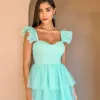 VESTIDO TULE BARBATANA - VERDE ÁGUA