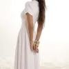 VESTIDO LONGO SCUBA CREPE LUANA MANGA ENVELOPE - BRANCO
