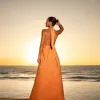 VESTIDO LONGO BORDADO SUMMER - LARANJA