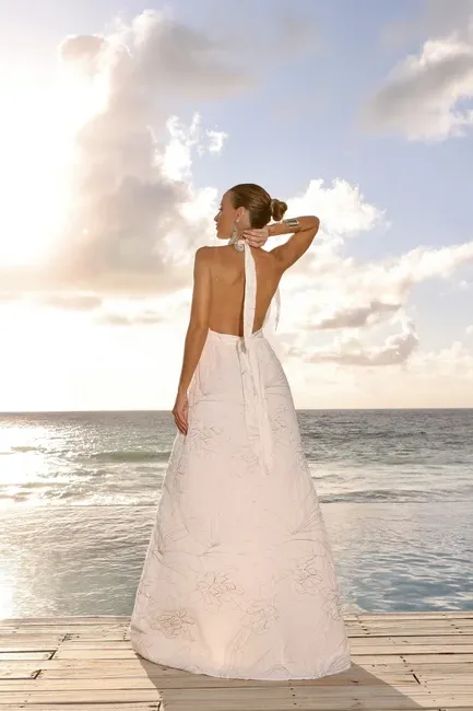 VESTIDO LONGO BORDADO SUMMER - OFF WHITE