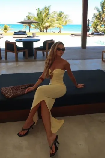 VESTIDO LONGO T.Q.C RECORTE LATERAL E ARGOLA - CAMOMILA