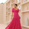 VESTIDO CAMILA LONGO TULE POÁ - PINK