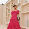 VESTIDO CAMILA LONGO TULE POÁ - PINK