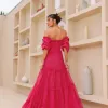 VESTIDO CAMILA LONGO TULE POÁ - PINK