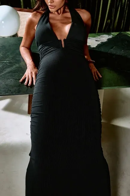 VESTIDO FRENTE ÚNICA NICOLE AVIAMENTO - PRETO