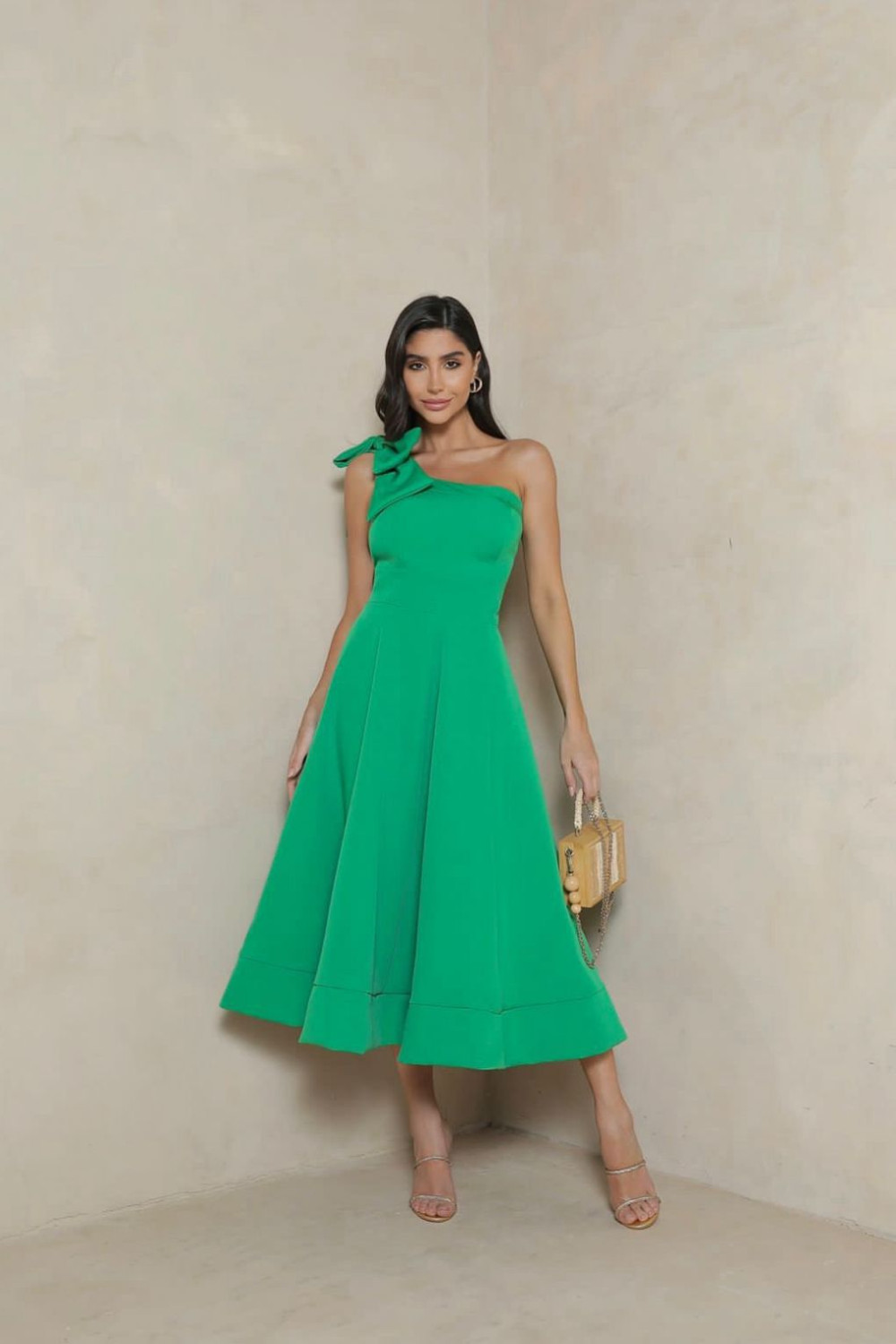 VESTIDO LAYS MIDI LAÇO - VERDE