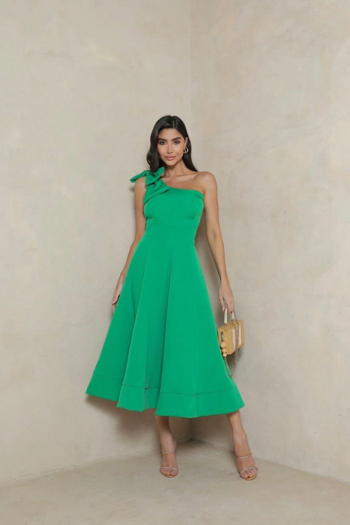 VESTIDO LAYS MIDI LAÇO - VERDE