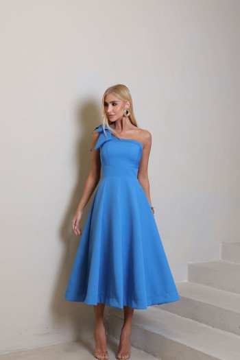 VESTIDO LAYS MIDI LAÇO - AZUL
