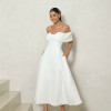 VESTIDO MIDI KAROL OMBRO A OMBRO LAÇO - OFF WHITE