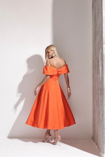 VESTIDO MIDI KAROL OMBRO A OMBRO LAÇO - LARANJA