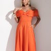 VESTIDO MIDI KAROL OMBRO A OMBRO LAÇO - LARANJA