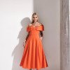 VESTIDO MIDI KAROL OMBRO A OMBRO LAÇO - LARANJA