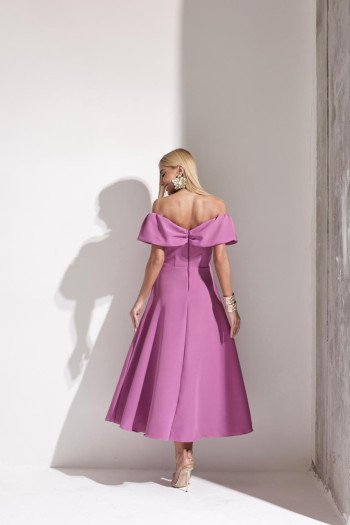 VESTIDO MIDI KAROL OMBRO A OMBRO LAÇO - LILÁS