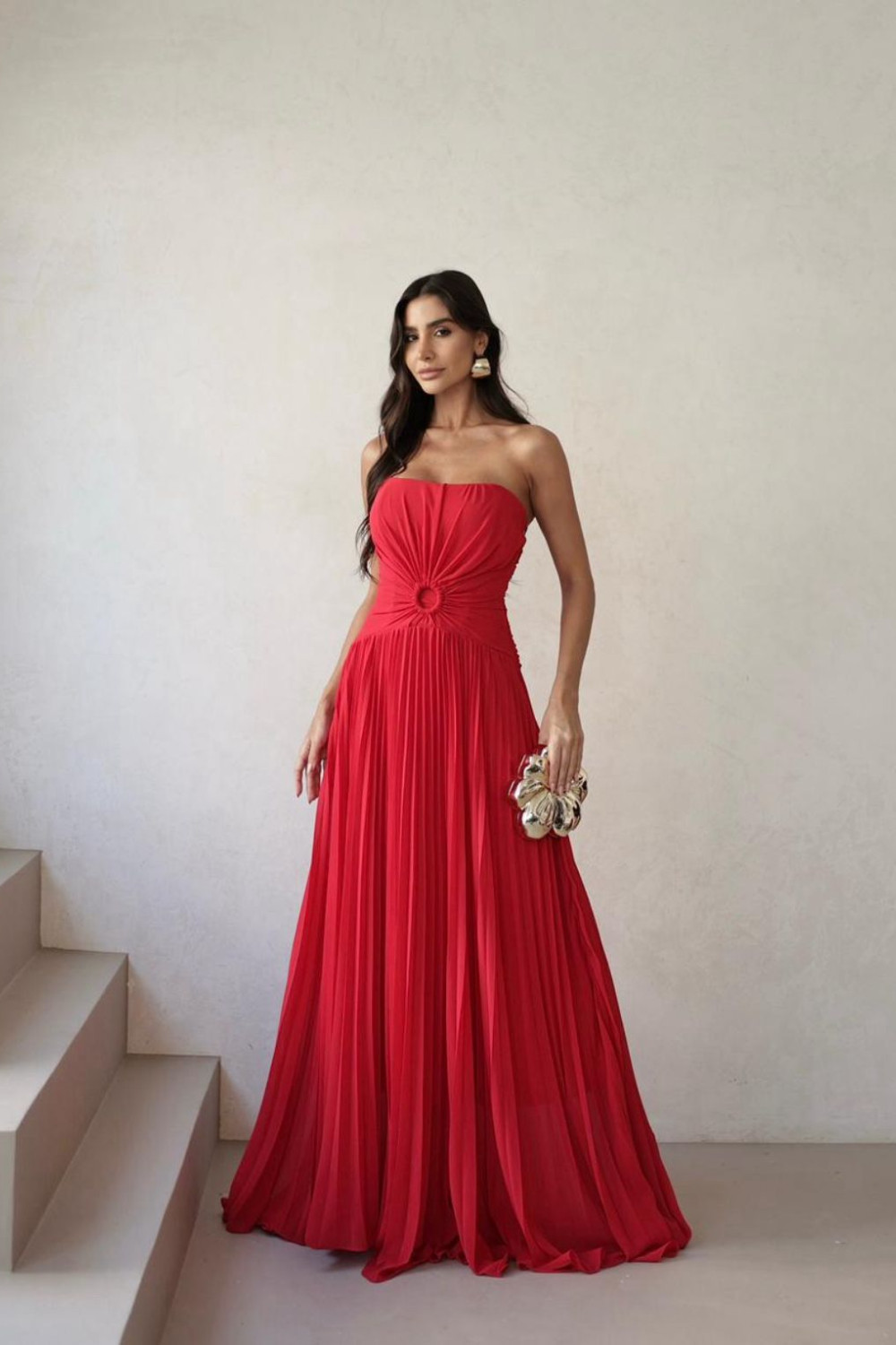 VESTIDO DE FESTA SUMMER LONGO T.Q.C. - VERMELHO