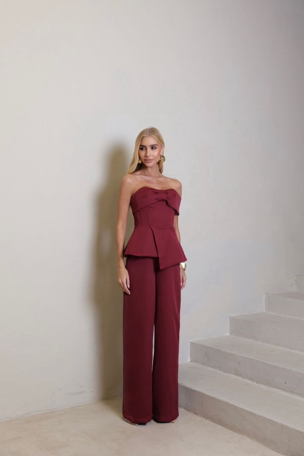 MACACÃO VANESSA ALFAIATARIA PREMIUM  - VINHO