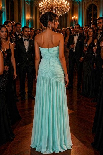 VESTIDO DE FESTA ALICE MICROTULE COM CAPA - VERDE TIFFANY