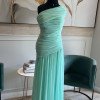 VESTIDO DE FESTA ALICE MICROTULE COM CAPA - VERDE TIFFANY
