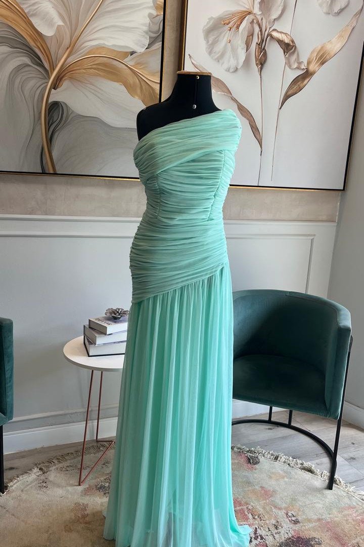 VESTIDO DE FESTA ALICE MICROTULE COM CAPA - VERDE TIFFANY