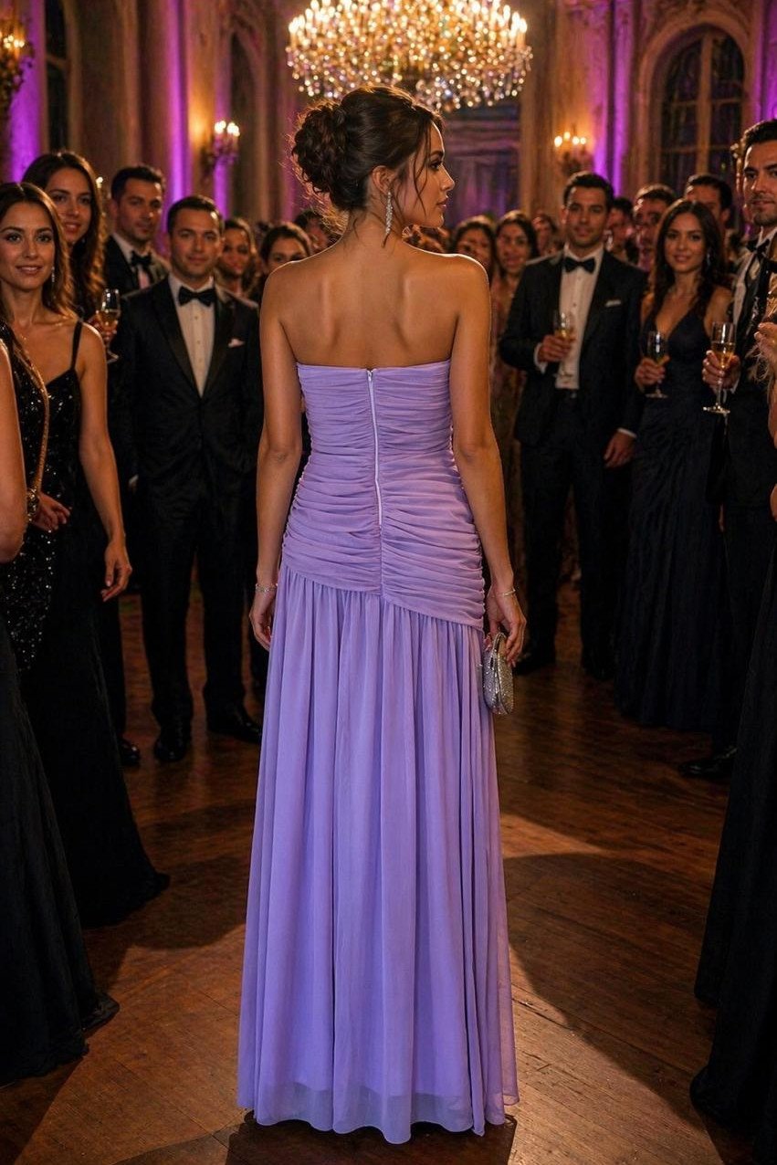 VESTIDO DE FESTA ALICE MICROTULE COM CAPA - LILÁS