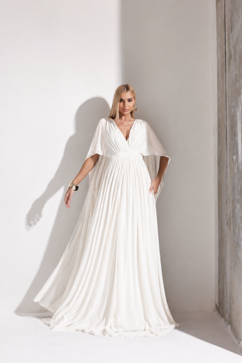 VESTIDO DE FESTA ANGELINA MANGA CAPA - OFF WHITE