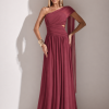 VESTIDO DE FESTA CECÍLIA CHIFFON CAPA OMBRO - MARSALA