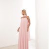 VESTIDO LONGO FIORELLA FAIXA CHOKER - ROSA BEBÊ