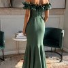 VESTIDO DE FESTA FRANÇA OMBRO A OMBRO - VERDE OLIVA