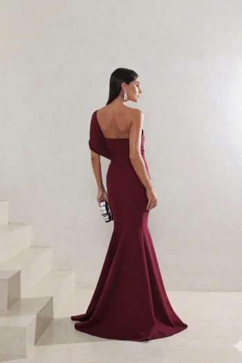 VESTIDO DE FESTA THAISE LAÇO OMBRO - MARSALA