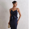 VESTIDO DE FESTA LONGO INGLATERRA FLOWERS - AZUL MARINHO