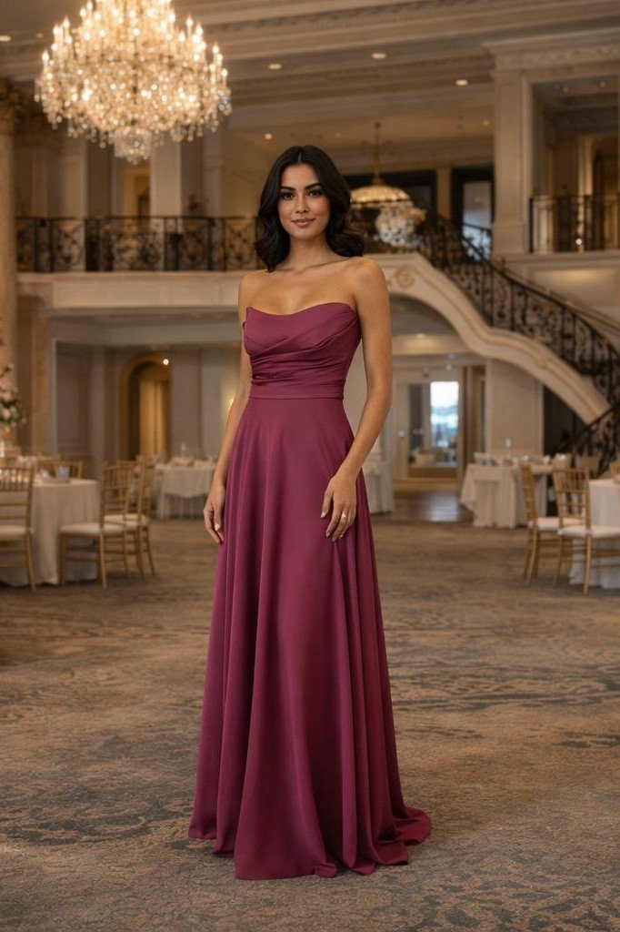 VESTIDO DE FESTA CINTIA T.Q.C LONGO FENDA - FÚCSIA