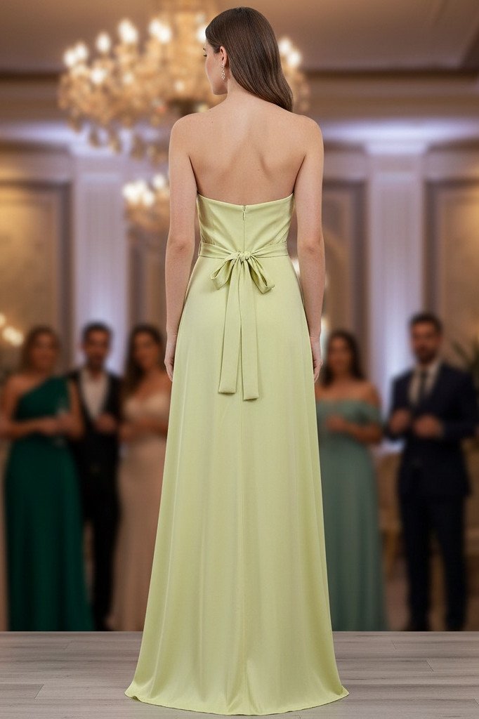 VESTIDO DE FESTA CINTIA T.Q.C LONGO FENDA - LIMA