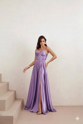 VESTIDO DE FESTA GLAMOUR COM CAPA CREPE ACETINADO - ROSA BEBÊ