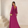 VESTIDO DE FESTA HELENA LONGO RENDA - FÚCSIA