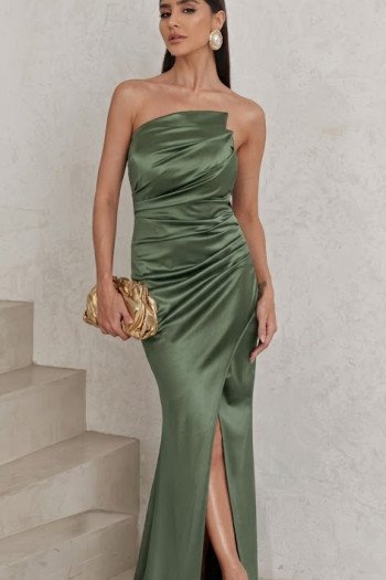 VESTIDO DE FESTA MILÃO T.Q.C. - VERDE OLIVA