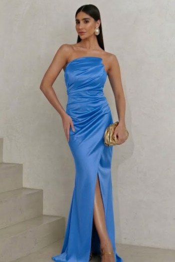 VESTIDO DE FESTA MILÃO T.Q.C. - AZUL SERENITY