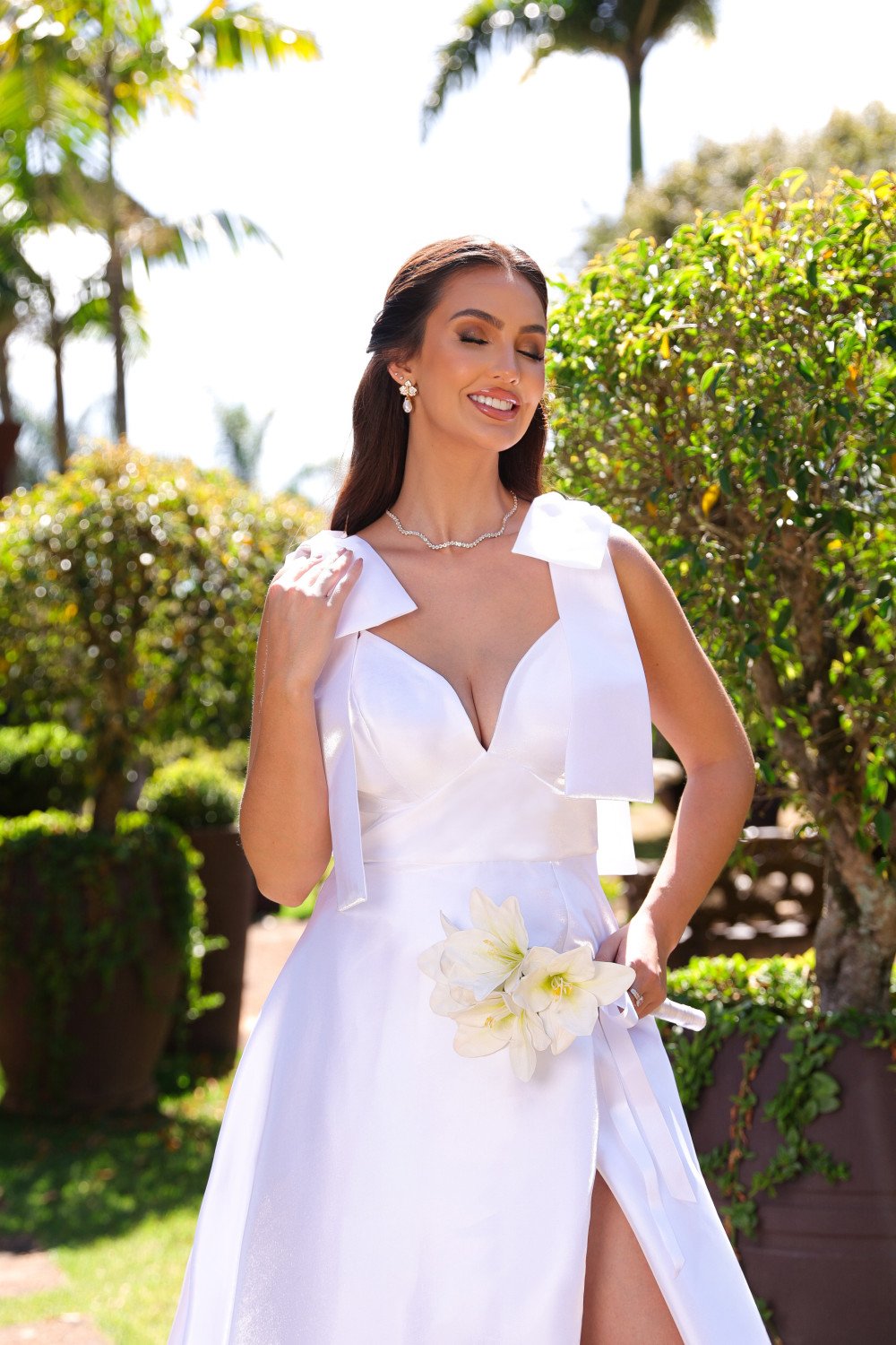 VESTIDO DE FESTA VANCOUVER ZIBELINE GLOW LAÇO NOIVINHAS - OFF WHITE