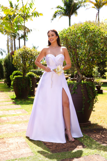 VESTIDO DE FESTA MELBOURNE T.Q.C ZIBELINE NOIVINHAS - OFF WHITE