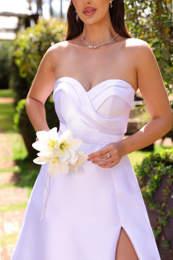 VESTIDO DE FESTA MELBOURNE T.Q.C ZIBELINE NOIVINHAS - OFF WHITE