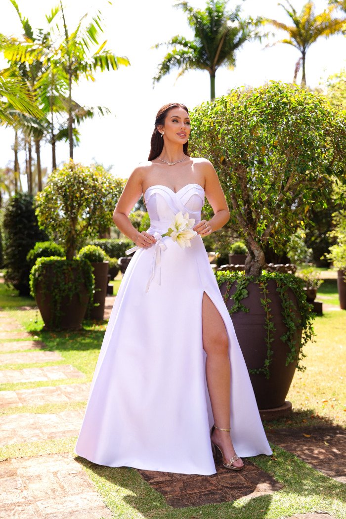 VESTIDO DE FESTA MELBOURNE T.Q.C ZIBELINE NOIVINHAS - OFF WHITE