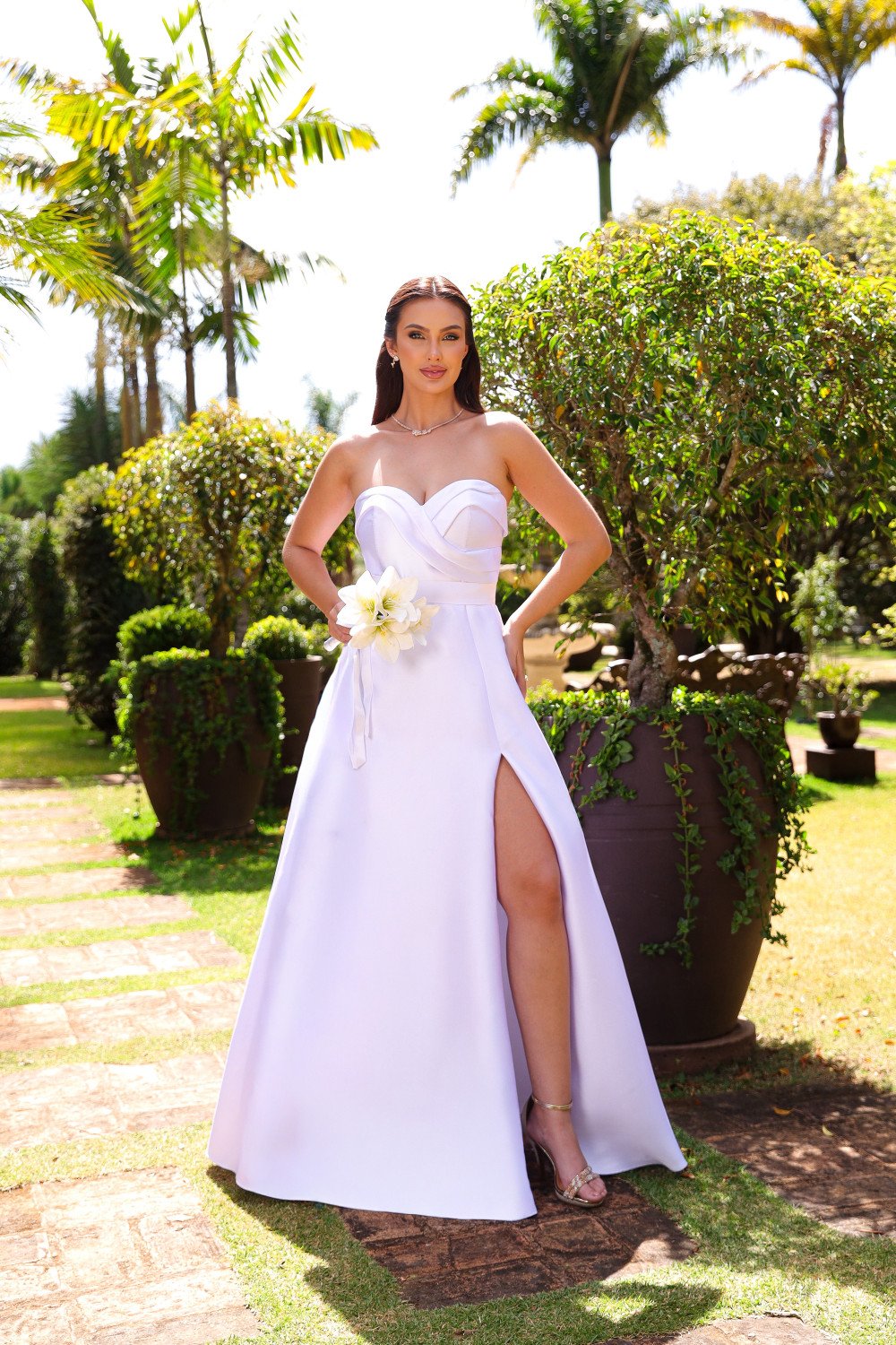 VESTIDO DE FESTA MELBOURNE T.Q.C ZIBELINE NOIVINHAS - OFF WHITE